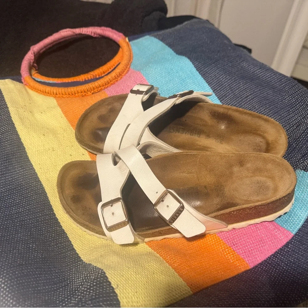 Birkenstock White Sandals - barely worn!! - Picture 1 of 4